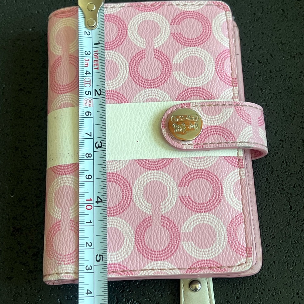 Coach Pink and White Patterned Wallet